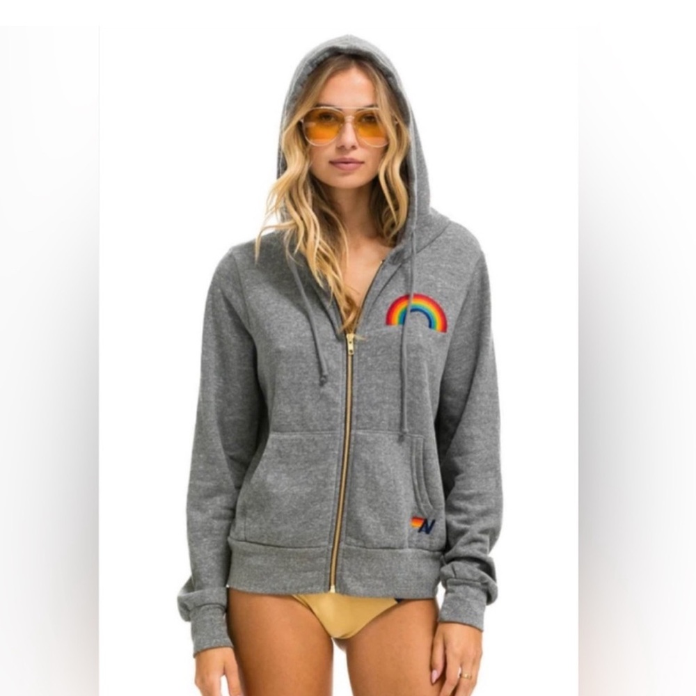 Aviator Nation Rainbow Embroidery Hoodie